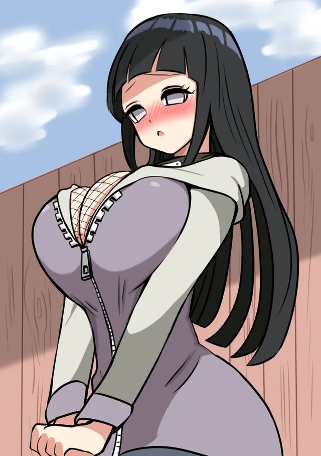 Hinata squishes her titties