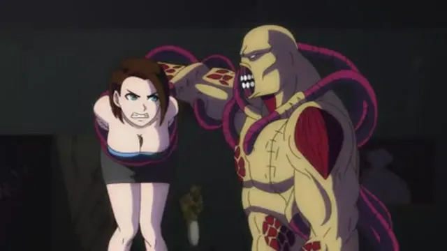 Jill getting tossed around by Nemesis (Hinca-P)