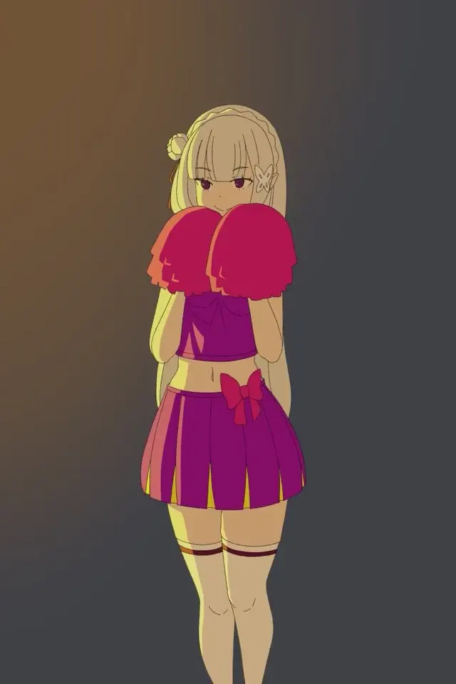 Cheerleader Emilia having some fun (vinegarjar) [Re: Zero]